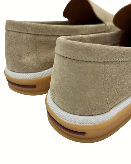 HOLLERT | Loafer aus Kalbsveloursleder | Beige | Herren