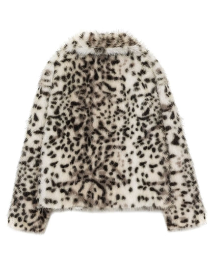 Women's Snow Leopard Faux Fur Short Jacket BYMANYC ® New York CONTEMPORARY VIBRANT MODERN FASHION - New Collection