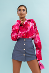 LA BALANCIA | MADDIE Satin-Bluse | Very Pink