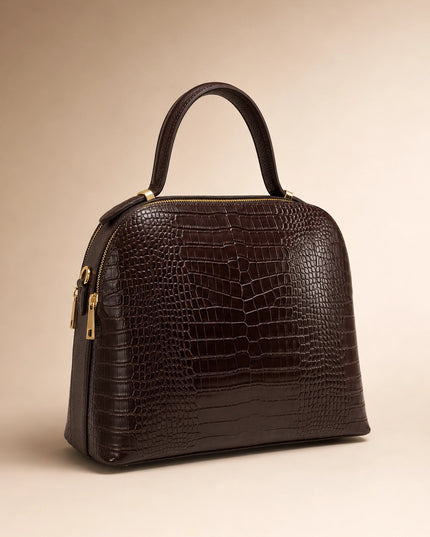 ZEEN | NOA Brown | Crocco-Ledertasche | Made in Italy