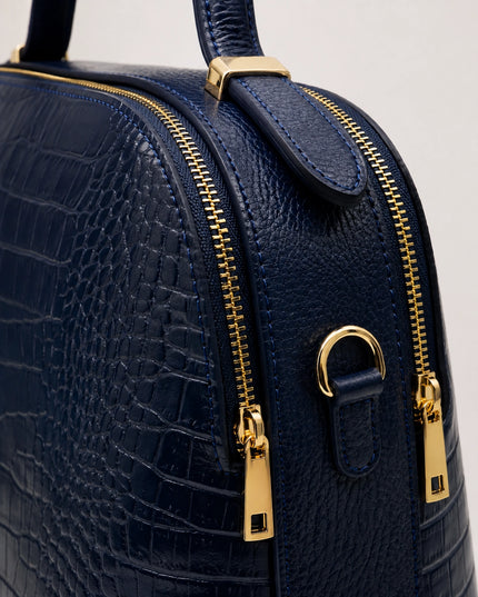 ZEEN | NOA Blue | Crocco-Ledertasche | Made in Italy