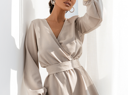 LaBalancia GLOW Jumpsuit mit Strasssteinen – Beige