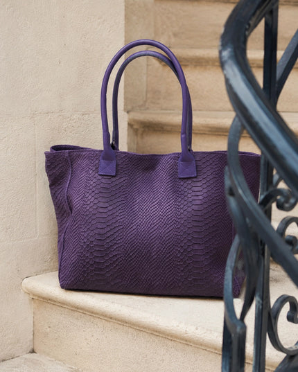 ZEEN | LOLA Schultertasche | Python-Prägung | Lila