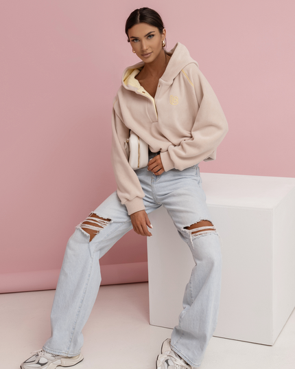 LA BALANCIA | LOOM Fleece-Sweater | Beige
