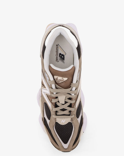 9060 low-top mesh sneakers with suede interts