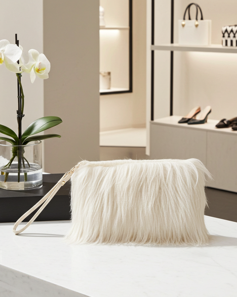 MSGM Clutch Bag Optical White