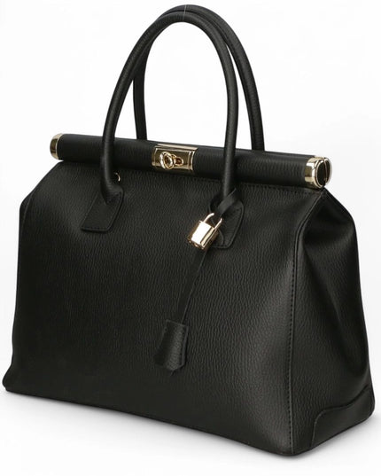 ZEEN | NORA Schwarz | Dollaro-Ledertasche | Made in Italy