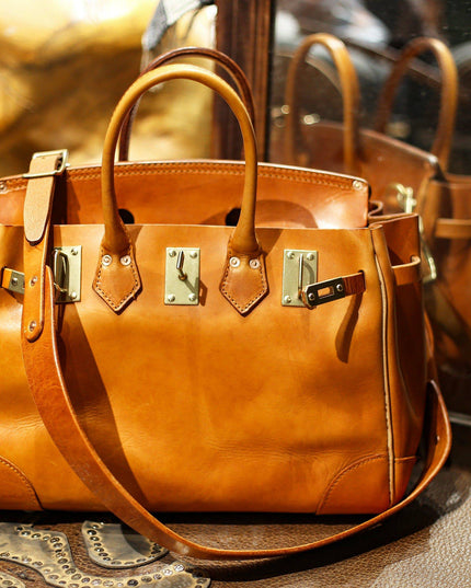 Rossie Viren Women's  Unisex Genuine Vintage Vegetable Tanned Leather Satchel Flap Buckle Bag-3