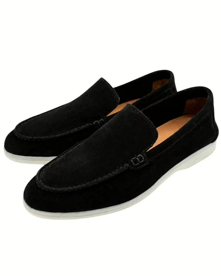 HOLLERT | Herren Loafer aus Kalbsveloursleder | Schwarz