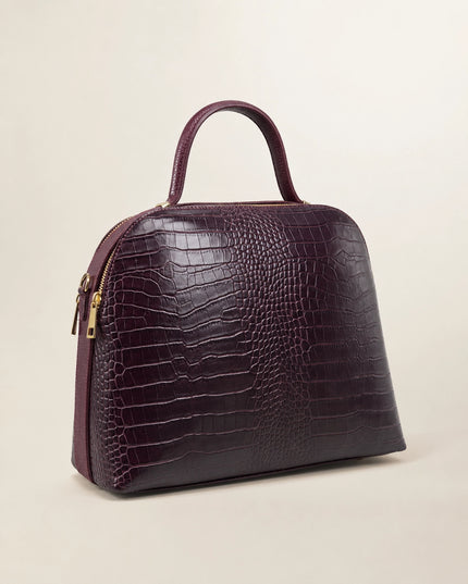 ZEEN | NOA Burgundy | Crocco-Ledertasche | Made in Italy