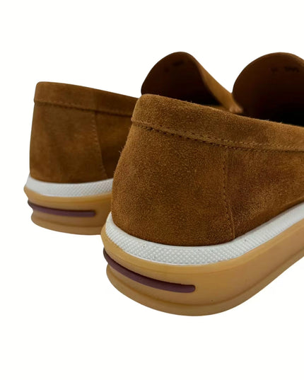 HOLLERT | Loafer aus Kalbsveloursleder | Whisky | Herren