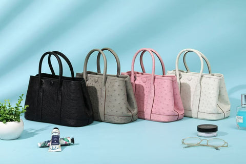 Genuine Ostrich Skin Leather Small Tote Bag-0