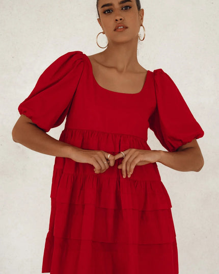 ANDREA — Babydoll Minikleid aus Baumwolle | S–3XL | 6 Farben