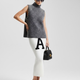 Anthracite Jewel Knit Vest with Crystal Appliqués • BYMANYC ® New York-1