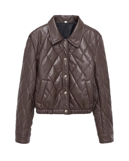 Steppjacke SOHO BROWN LEATHER BOMBER