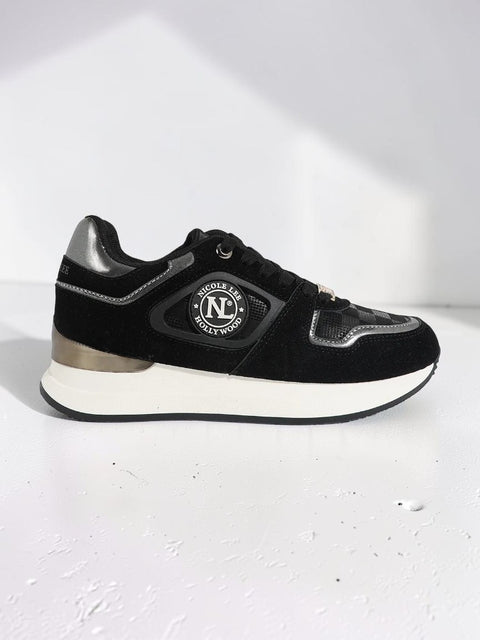 Plateau-Sneaker Schwarz – Nicole Lee