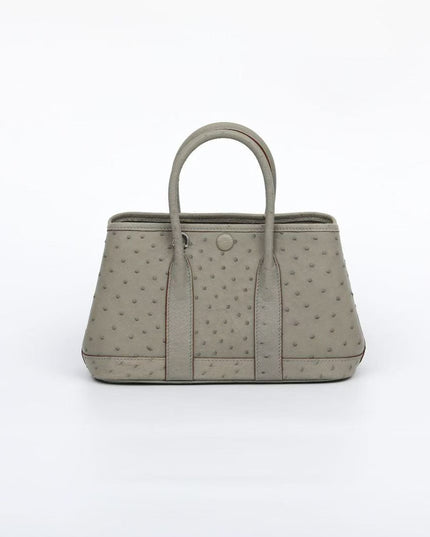 Genuine Ostrich Skin Leather Small Tote Bag-1