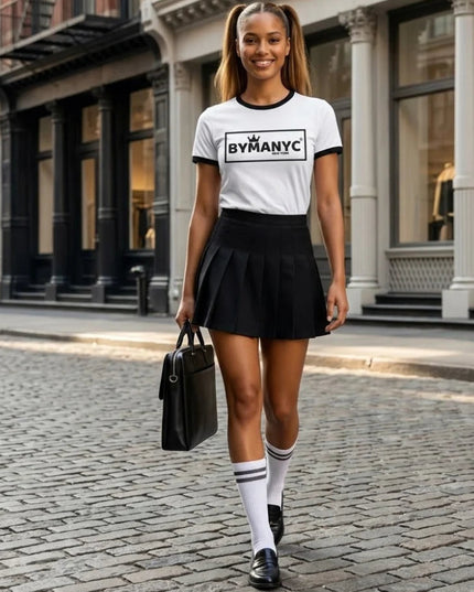 BYMANYC ® New York | Maple Ringer Vintage Tee | White/Red & White/Black