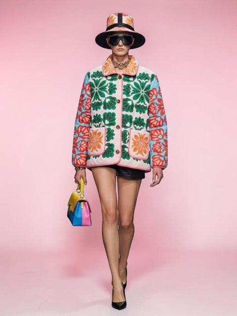Kunstvolle Floral Gesteppte Eco-Jacke LIBERTY – BYMANYC ® New York