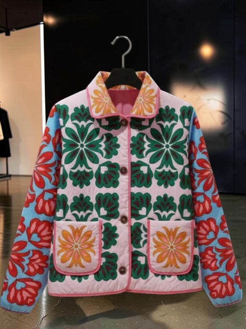 Kunstvolle Floral Gesteppte Eco-Jacke LIBERTY – BYMANYC ® New York