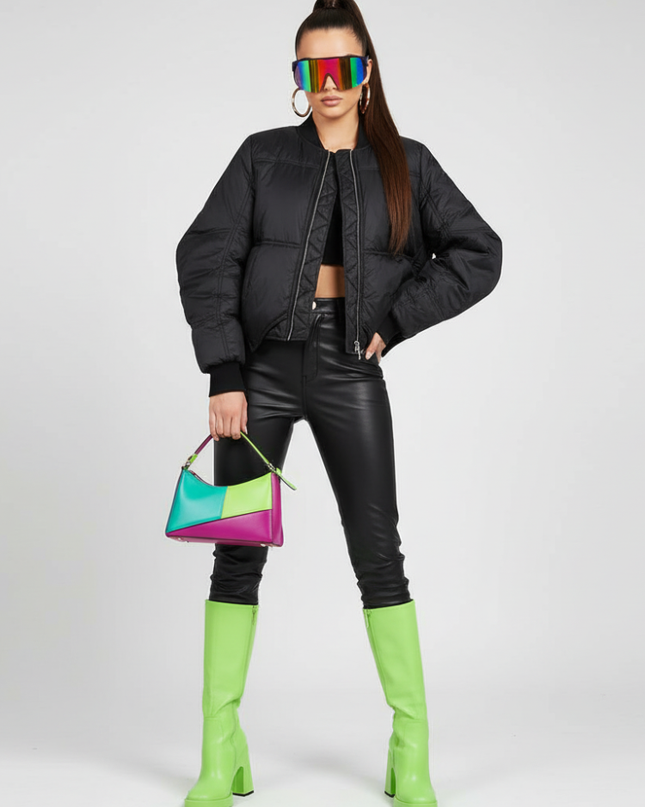 BUSHWICK Checkerboard Sequin Cropped Jacket BYMANYC ® New York-0