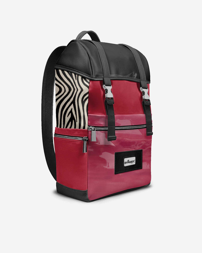 BYMANYC ® New York – NYC COUTURE Backpack in Fierce Red & Noir Zebra-0