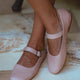 Belle Rose Mary Jane Leather Flats-0