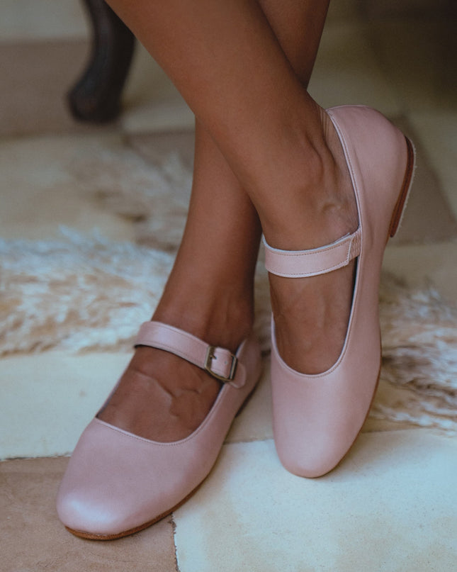 Belle Rose Mary Jane Leather Flats-0