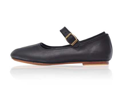 Belle Rose Mary Jane Leather Flats-6