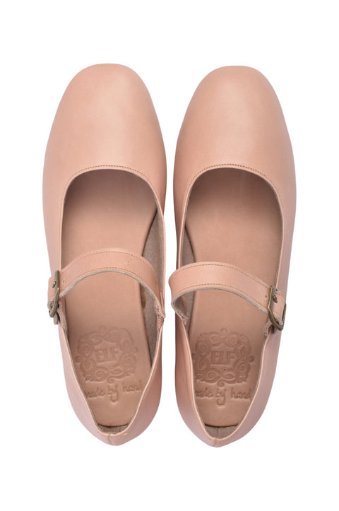 Belle Rose Mary Jane Leather Flats-3