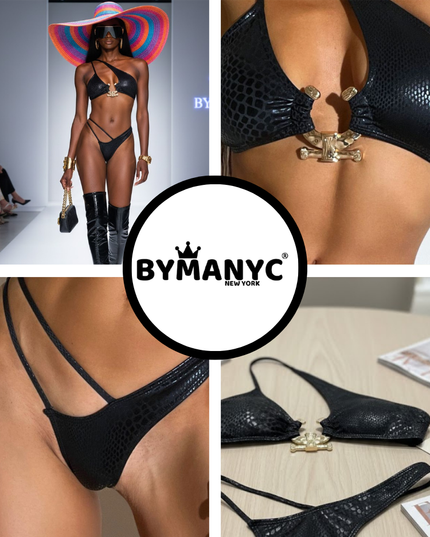 Damen Bikini BROOKLYN Snake Print Black