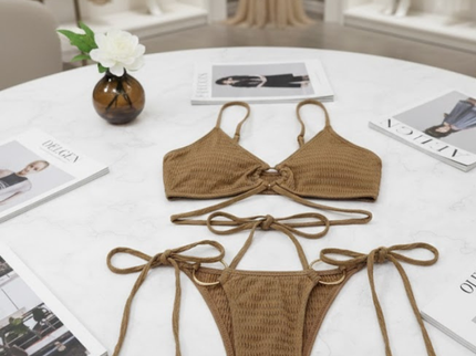 Damen Bikini DUMBO Coffee Color Ribbed – NYFW