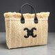 Strandtasche aus Raffia mit CC - Logo - ModeEcho