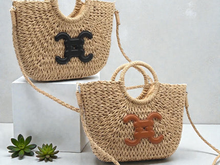 Geflochtene Jutetasche mit CC - Logo in 2 Farben - ModeEcho