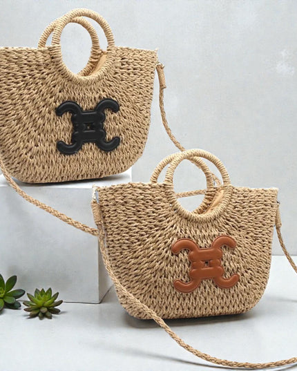 Geflochtene Jutetasche mit CC - Logo in 2 Farben - ModeEcho