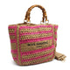 CROCHET Woven Shopper RIVE GAUCHE with Bamboo Handles