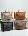 ST-HONORÉ Tasche Shopper aus Wildlederimitat mit Pelzbesatz