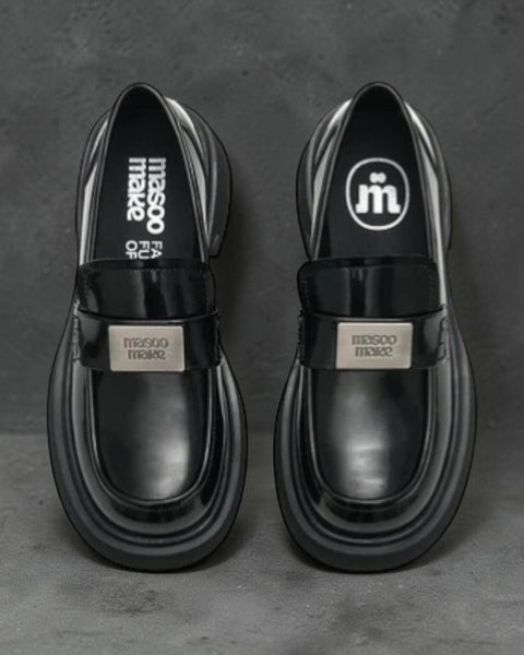 British Style Glossy Leather Loafers