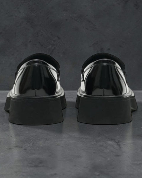 British Style Glossy Leather Loafers