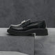 British Style Glossy Leather Loafers