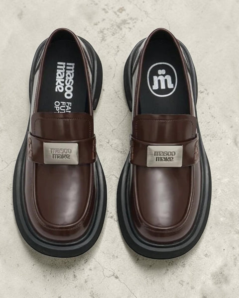British Style Glossy Leather Loafers