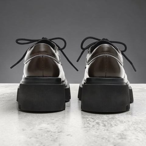 Versatile Chunky Round-Toe Leather Shoes