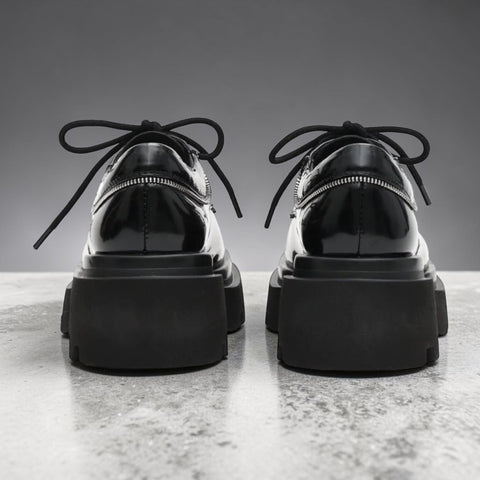 Versatile Chunky Round-Toe Leather Shoes