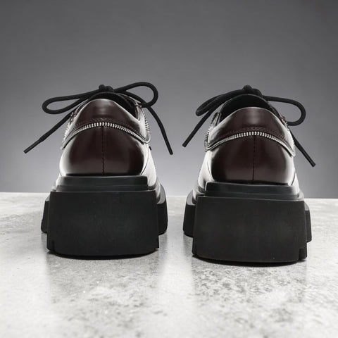 Versatile Chunky Round-Toe Leather Shoes