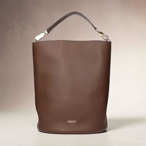 BURBERRY BUCKET LEATHER BAG MD BROWN - ModeEcho