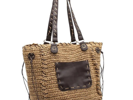 Kontrastierende geflochtene Shopper - ModeEcho