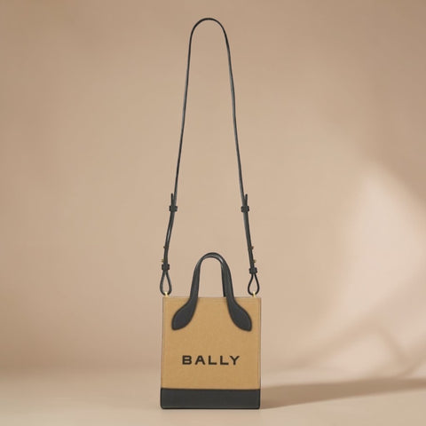 BALLY Mini Tote Bag Bar Keep On beige