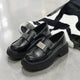British Style Glossy Leather Loafers