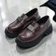 British Style Glossy Leather Loafers