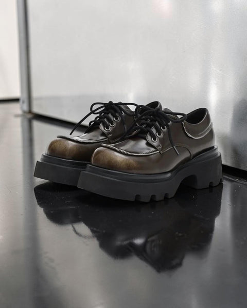 Versatile Chunky Round-Toe Leather Shoes